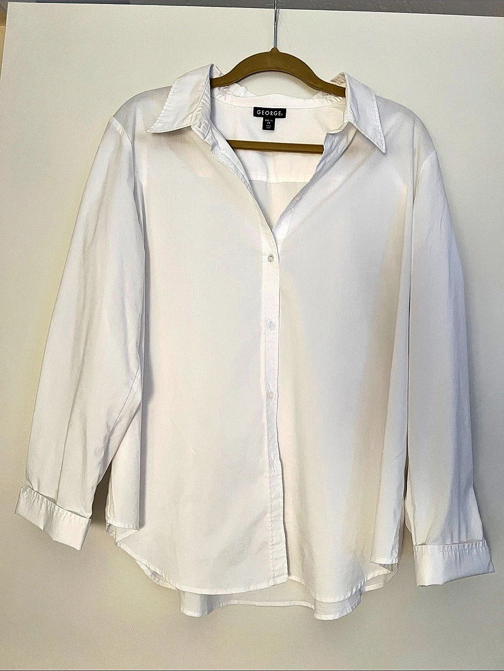 George Button Down Shirt in White Size XXL (20) Like New
